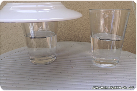 два одинаковых стакана с водой